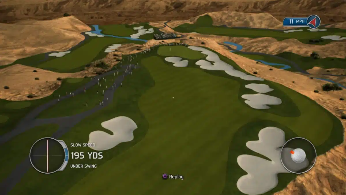 Tiger Woods PGA Tour 14 Course birds-eye-view.
