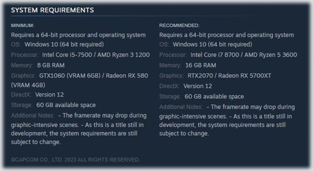 Street Fighter 6 PC Requirements