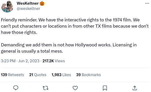 Wes Keltner Tweet