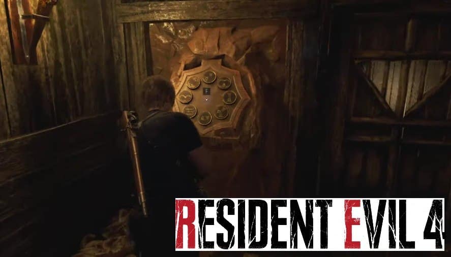 Resident Evil 4 Remake small cave shrine puzzle solution, all symbols