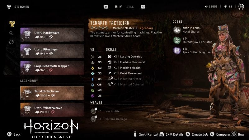 Horizon Forbidden West, Top 6 best Armours (Tenakth Tactician)