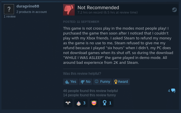 NBA 2K24 Steam User Review 1