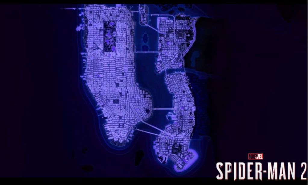 Map of New York City in Marvel's Spider-Man 2