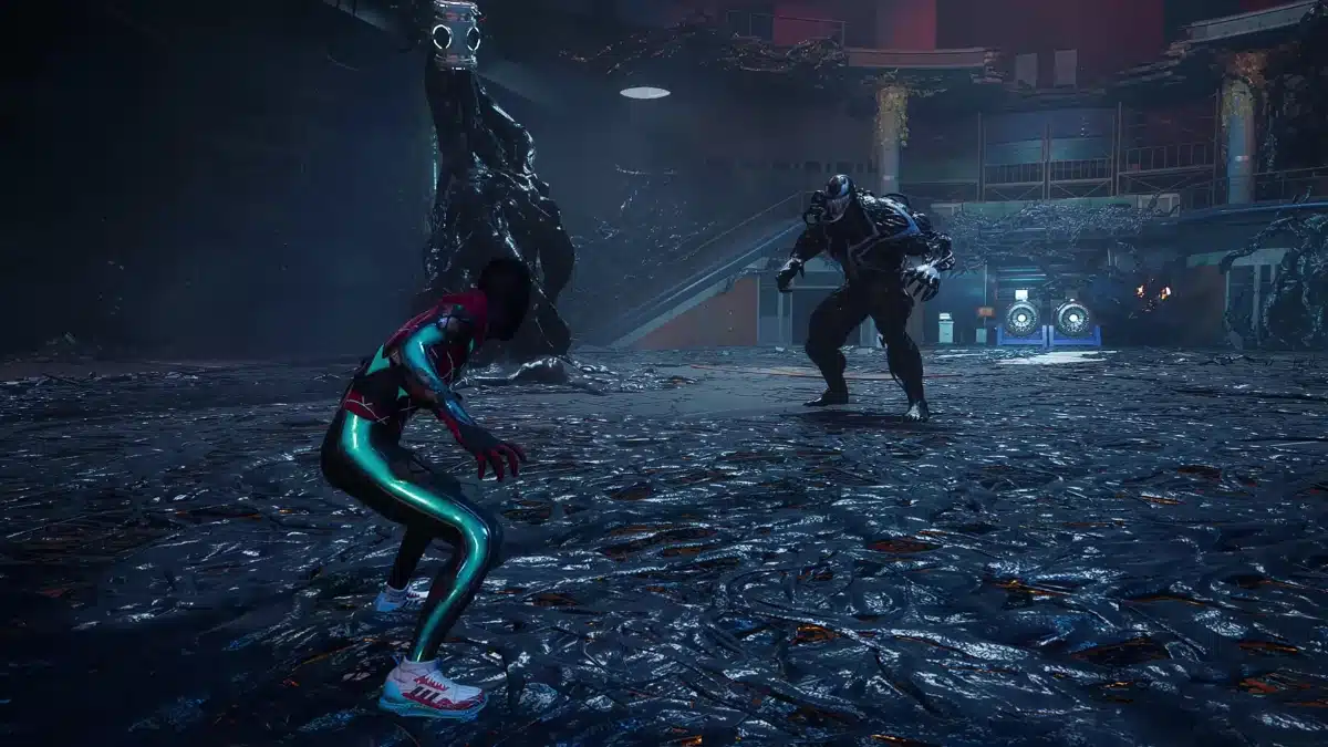 Spider-Man 2 Promo Shows Venom Towering Over Peter and Miles
