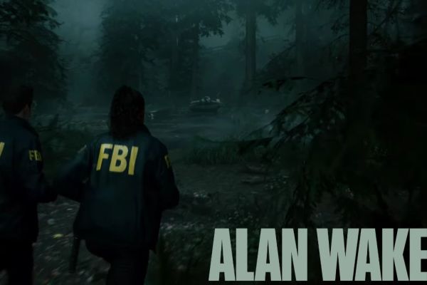 Alan Wake 2 - Two Lead Characters Running Through Forest