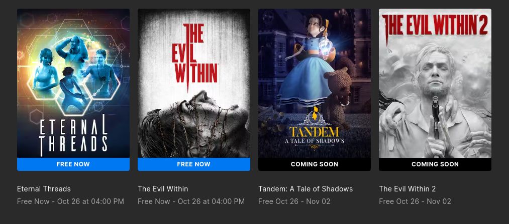 Epic Games Store Free Games October Halloween Special