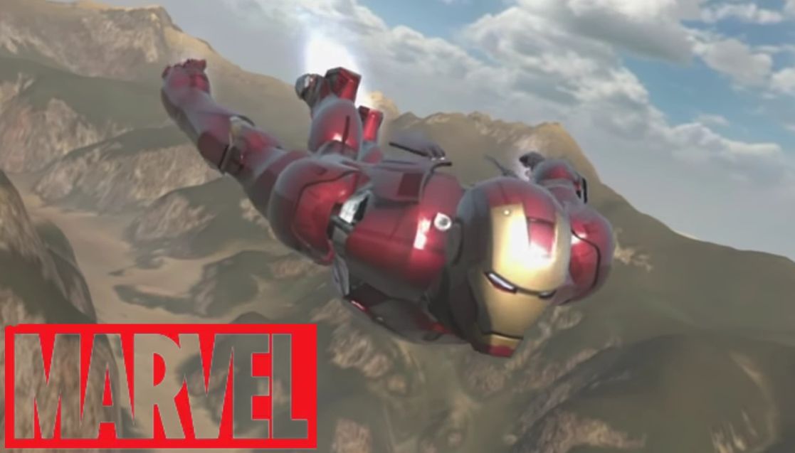 Iron Man Flying Over Canyons