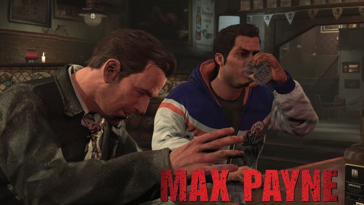 Max Payne drinking in a bar