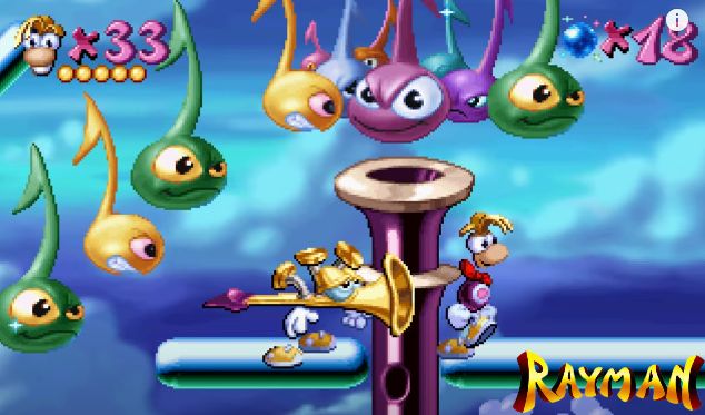 Original Rayman PS1 Band World Level