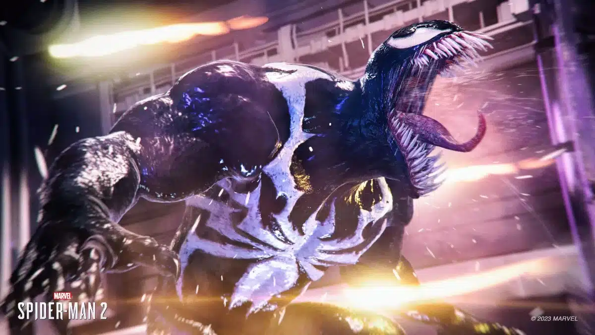 Venom roaring in Marvel's Spider-Man 2