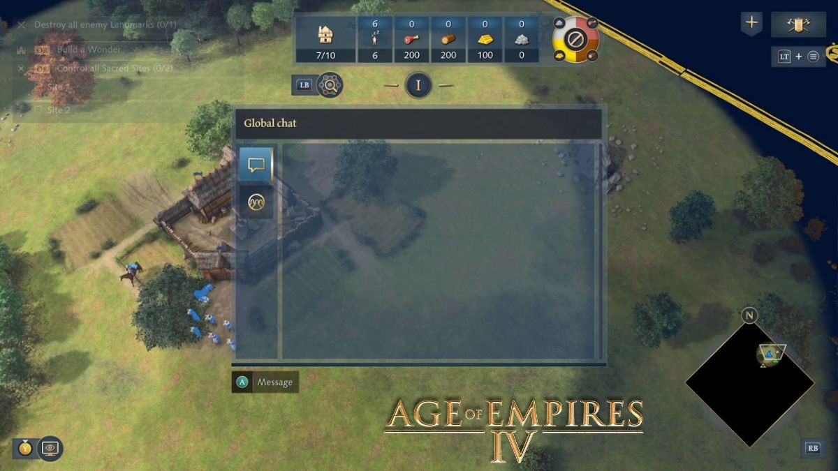 Age of Empires 4 Pause Menu - Global Chat Option