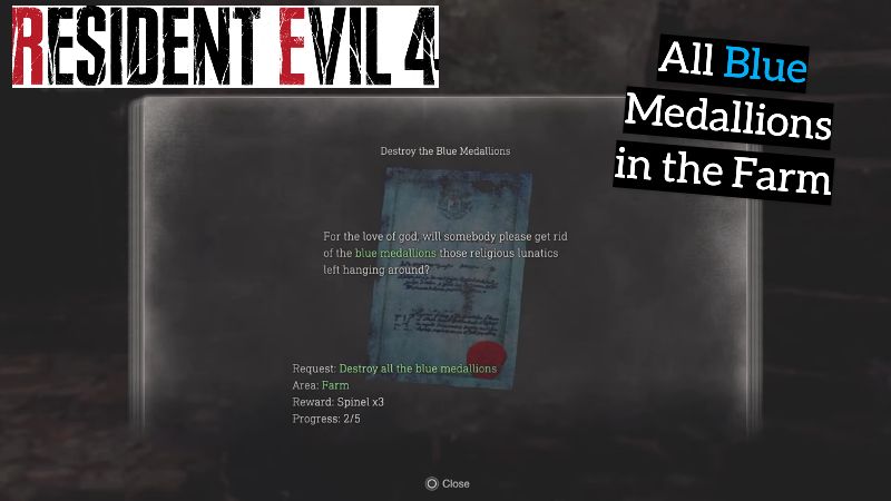 All Blue Medallions in the Farm Resident Evil 4 Remake