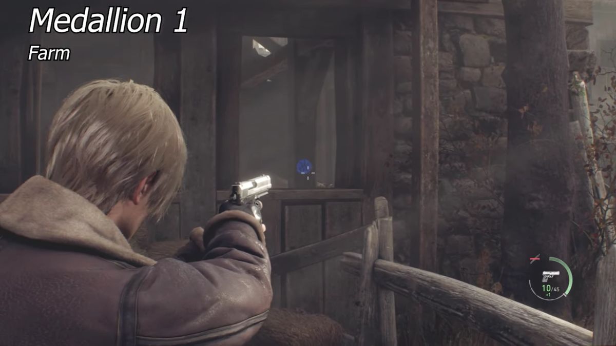Blue Medallion 1 in the Farm Resident Evil 4 Remake