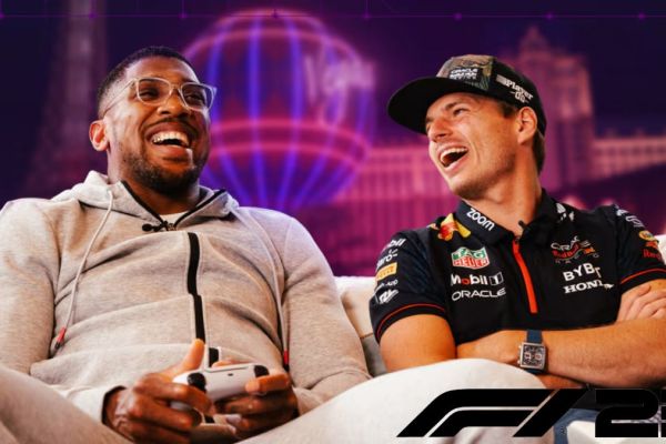 Max Verstappen and boxing champion Anthony Joshua Playing F1 23