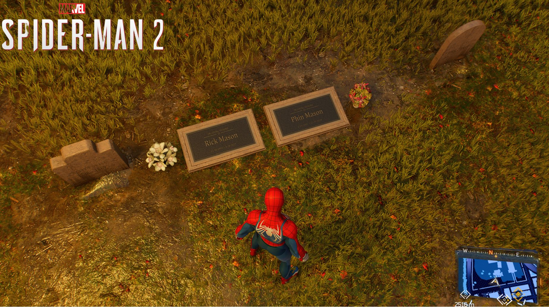 Marvel's Spider-Man 2: A Treasure Trove of Marvel Easter Eggs 5 Rick and Phin Mason Graves