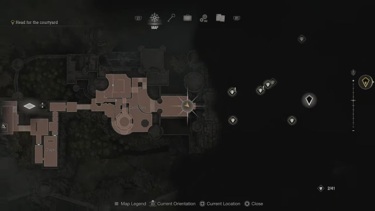 Resident Evil 4 Remake - Castle Gate Area Map