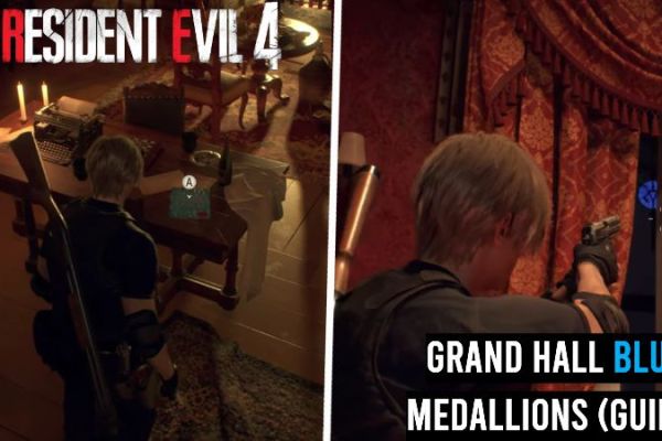 Resident Evil 4 Remake Grand Hall Blue Medallions Guide
