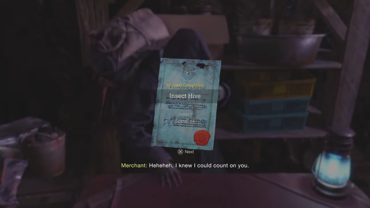 Resident Evil 4 Remake Insect Hive Merchant Request Reward