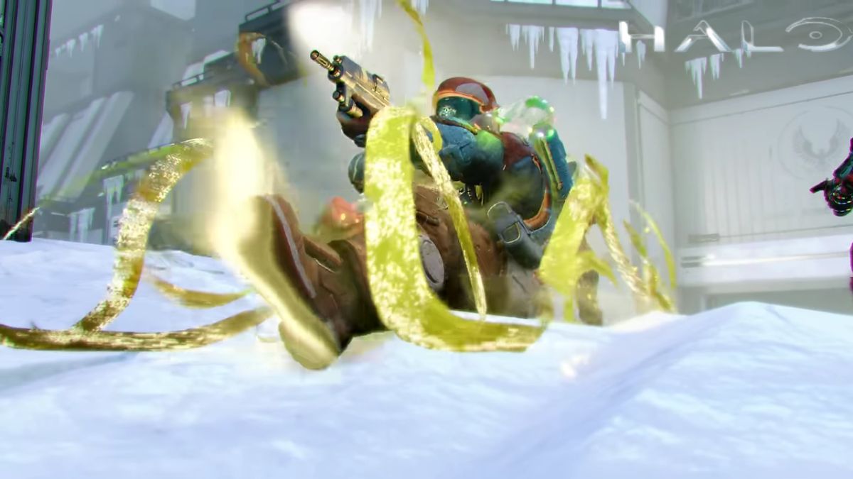 Winter Contingency Halo Infinite Sliding down some icy snow