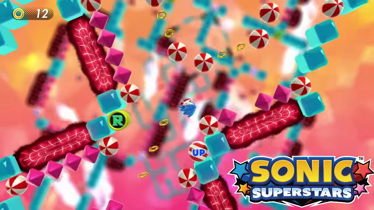 Collecting Rings in Pinball Carnival Sonic Superstars