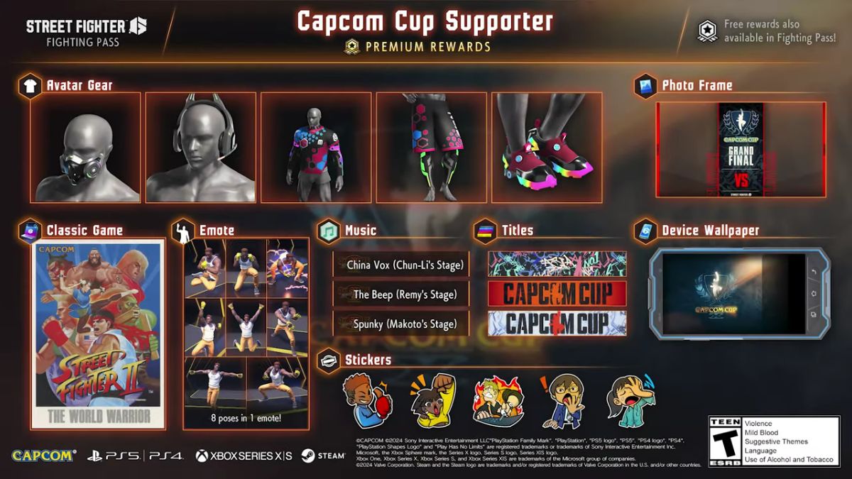 Street Fighter 6 - Capcom Cup Supporter Premium Rewards