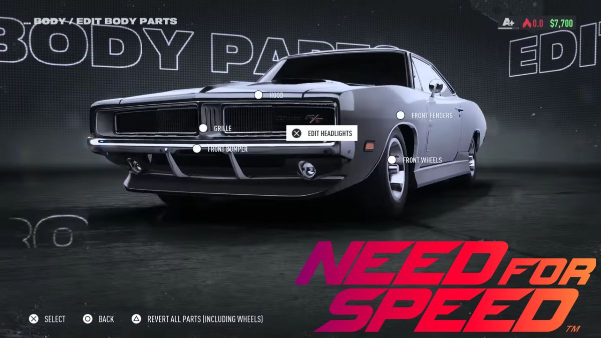 Need for Speed Unbound Body Parts Customisation