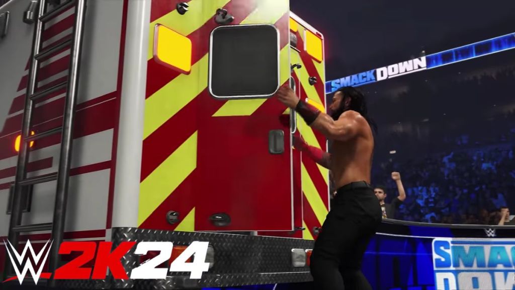 WWE 2K24 Roman Reigns Closing Ambulance Doors