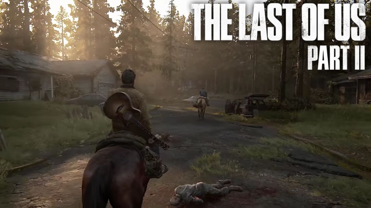 The Last of Us Part 2 Remastered gameplay on a horse