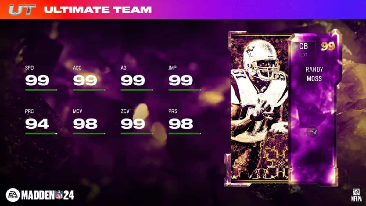 Randy Moss Madden 24 99 Card