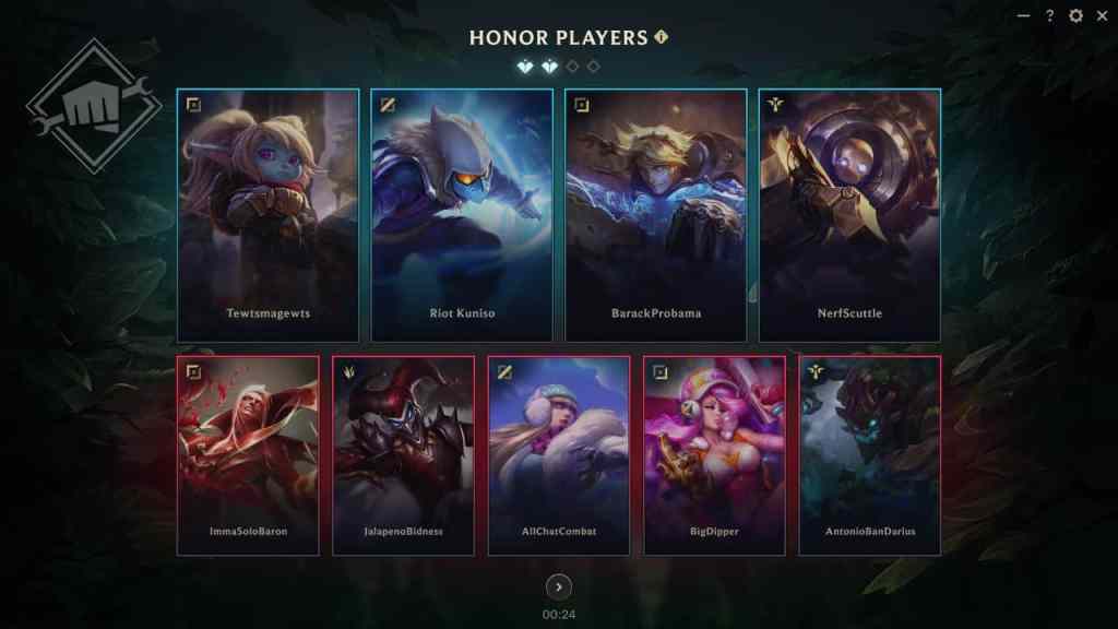 League of Legends Revives Opponent Honouring Feature 3 The Revamped Honour System in LOL