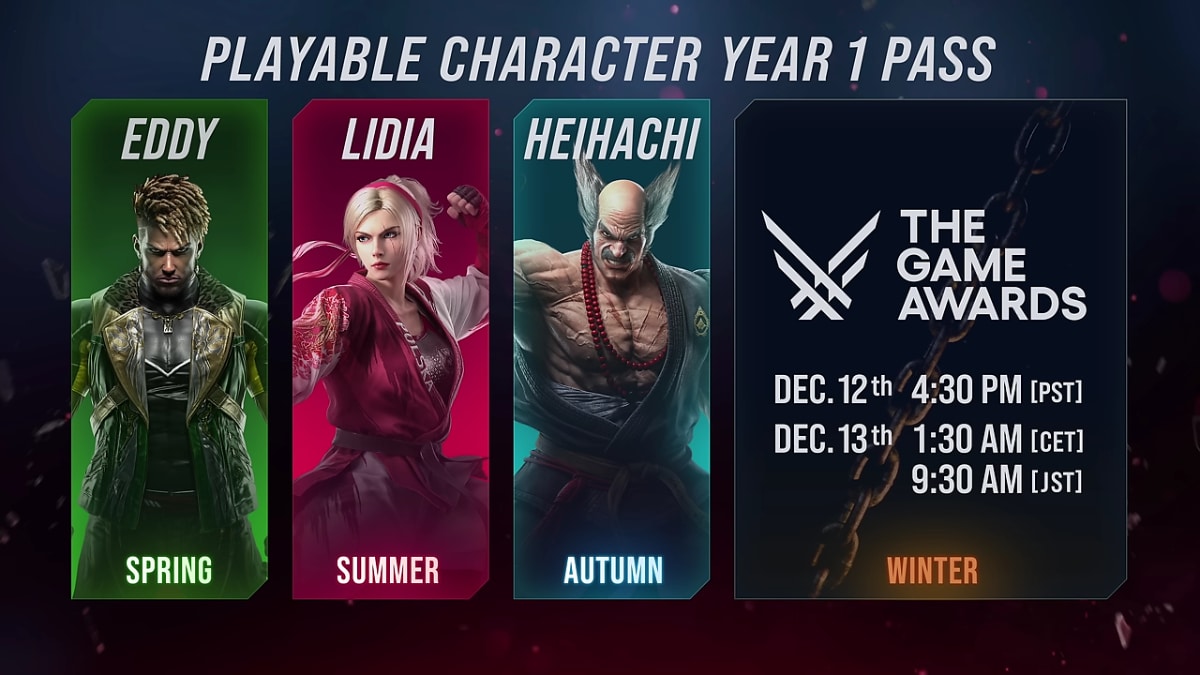 TEKKEN 8 Playable Character Year 1 Pass Final Fighter - The Game Awards Dates