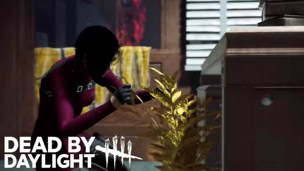 Dead By Daylight Resurrects 2v8 Mode With Resident Evil Crossover 3 Ada Wong picking a Yellow Herb in Dead by Daylight 2v8 Mode
