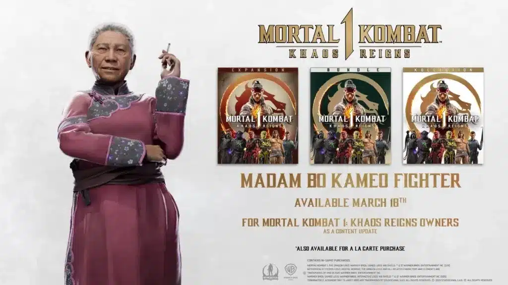Mortal Kombat 1 Adds T-1000 and Surprise Kameo Fighter Madam Bo 2 Madam Bo release details as a Kameo fighter in MK1