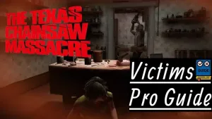 A Victim hiding from Leatherface behind a desk in The Texas Chain Saw Massacre Game