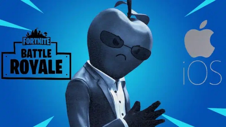 Home 1 Fortnite Apple skin on a blue background