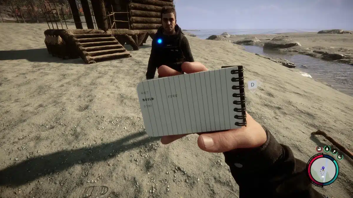 Kelvin command notepad showing available orders in Sons of the Forest.