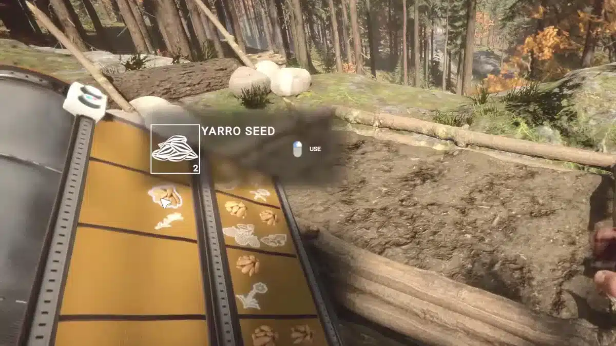 Yarrow Seed selected beside a planter in Sons of the Forest.