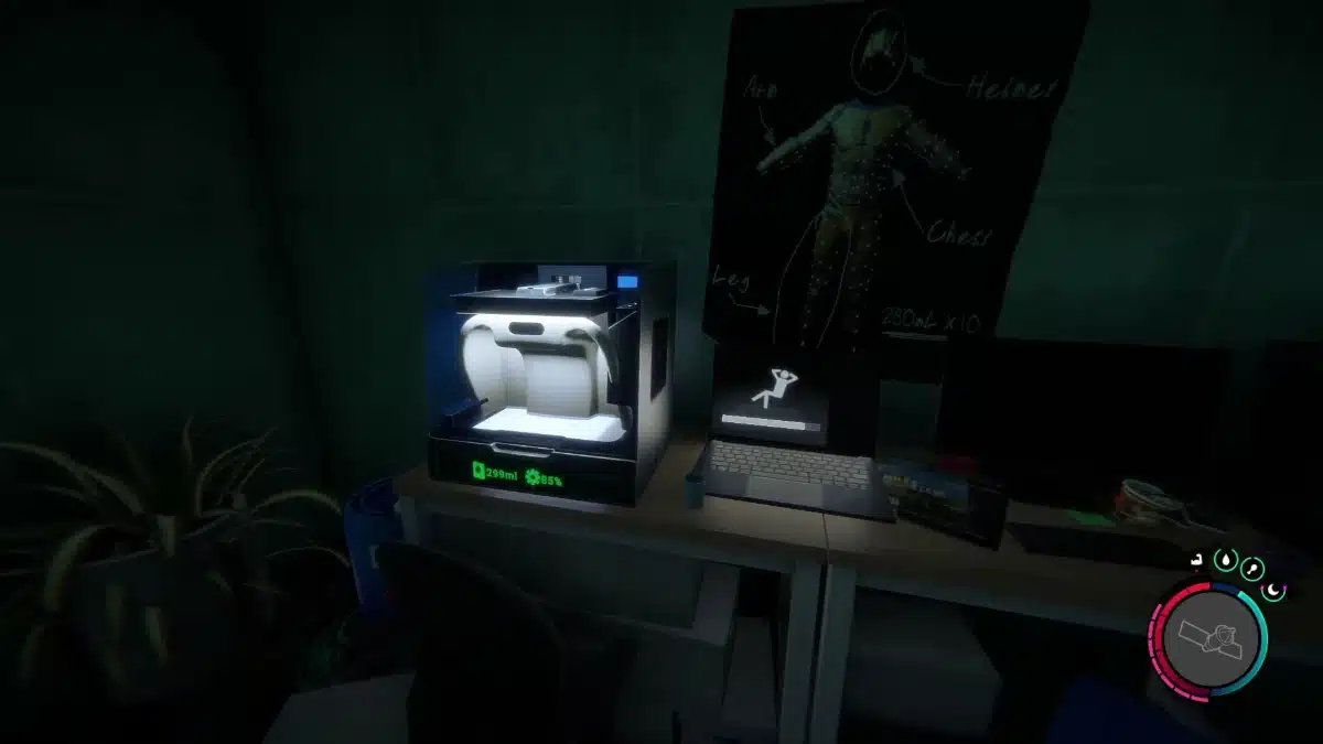 3D Printer creating the Printed Sled in Sons of the Forest.