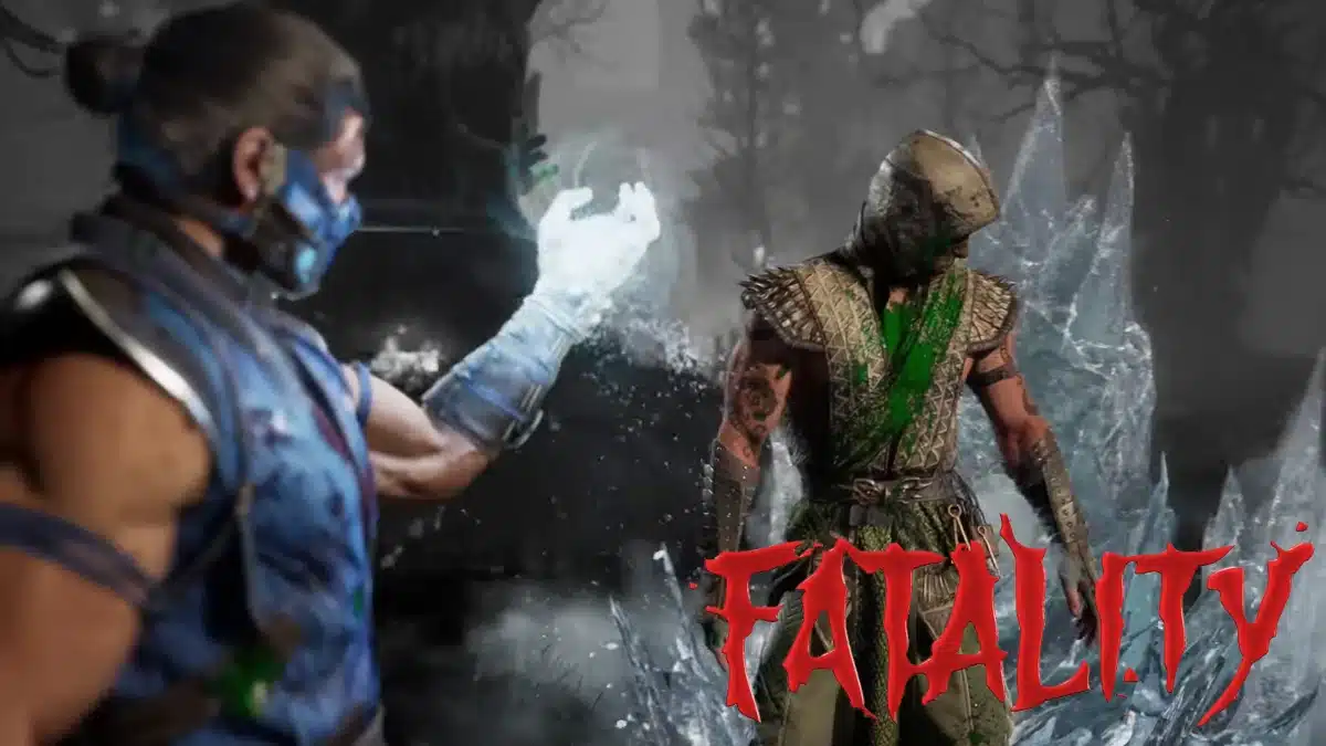 Sub-Zero raising his Ice Clone for his Brain Freeze Fatality in MK1.