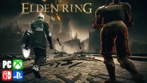 Two heavy armoured characters from Elden Ring.