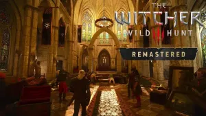 A church scene in The Witcher 3 Wild Hunt Remastered