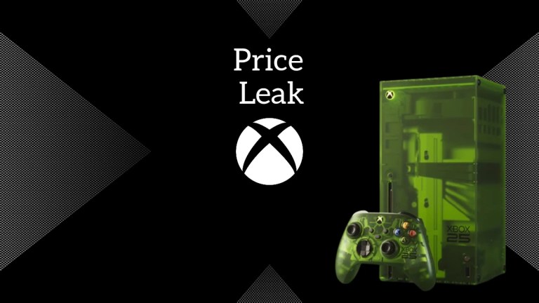 Xbox Series X25 right, with Price Leak text centre