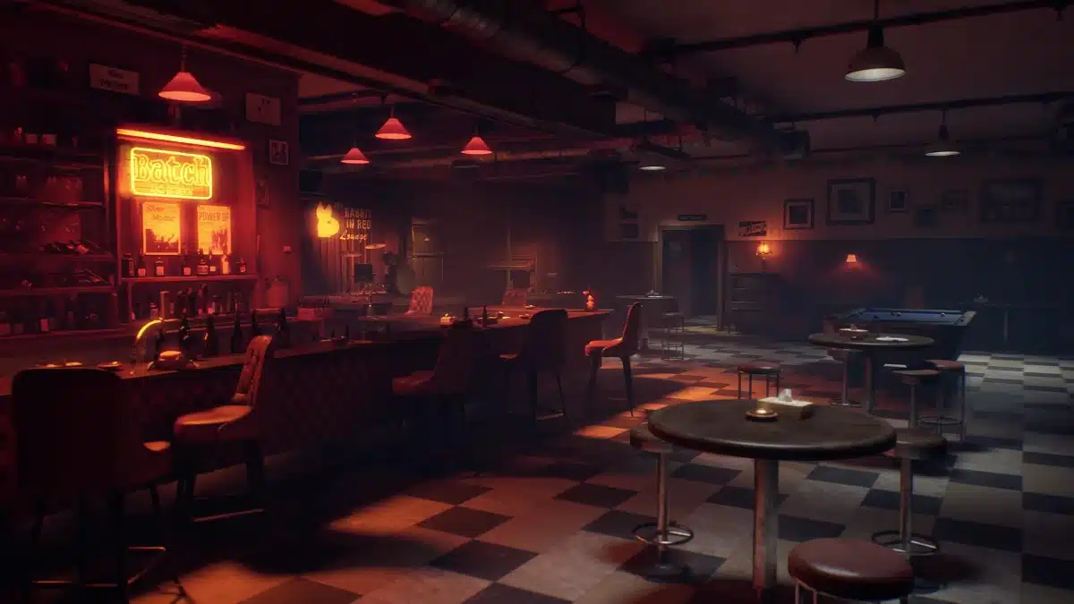 The Rabbit in Red Lounge bar inside the East Haddonfield map in Halloween: The Game